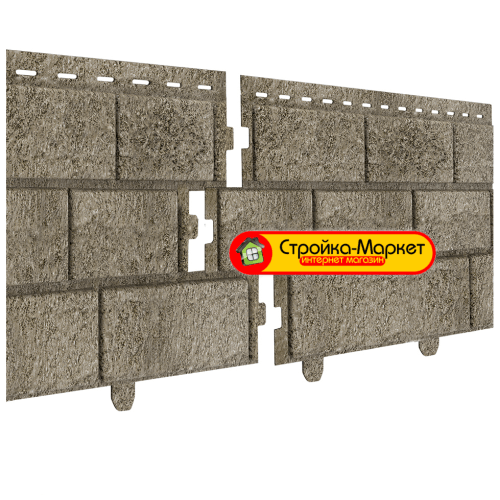 Цокольный сайдинг Ю-пласт Стоун-Хаус Кирпич двойной замок — Бежевый