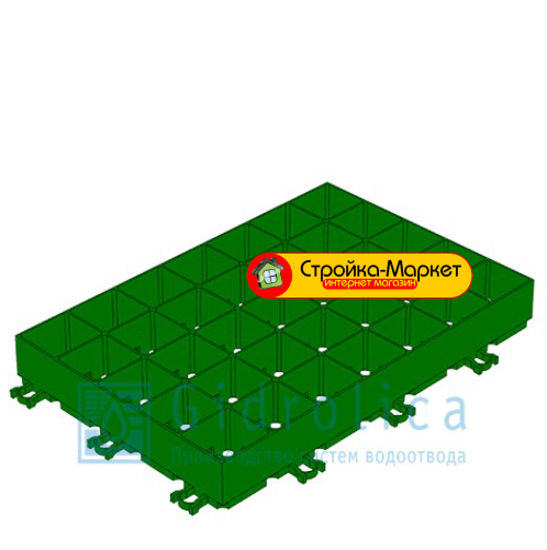 Решетка газонная 600×400×64мм — пластиковая зелёная