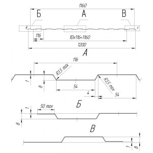 Профнастил Grand line С8 (схема)