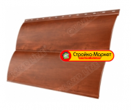 Металлический сайдинг GRAND LINE Блок-хаус 0.5 Print-Double Cherry Wood