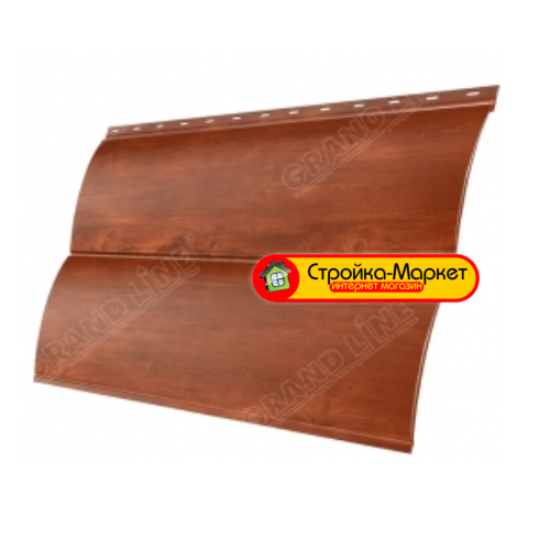 Металлический сайдинг GRAND LINE Блок-хаус 0.5 Print Twincolor Cherry Wood