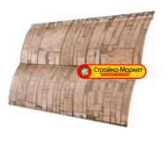 Металлический сайдинг GRAND LINE Блок-хаус 0.5 Print Twincolor Sand Stone