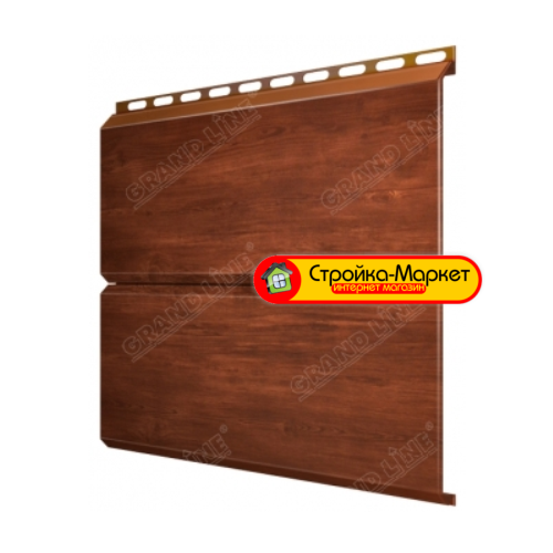 Металлический сайдинг GRAND LINE Экобрус 0.5 Print-Double Cherry Wood